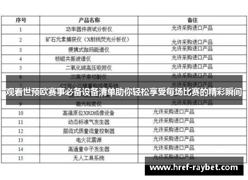 观看世预欧赛事必备设备清单助你轻松享受每场比赛的精彩瞬间